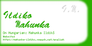 ildiko mahunka business card